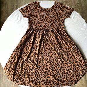 Old Navy Brown Leopard Print Kids Dress